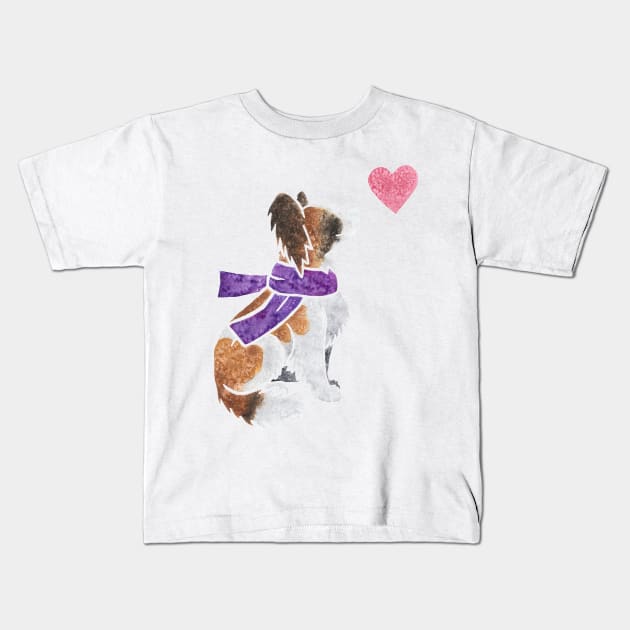 Watercolour Papillon Kids T-Shirt by animalartbyjess